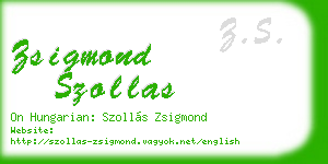 zsigmond szollas business card