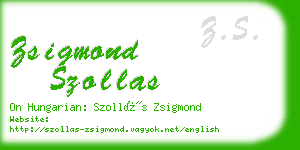 zsigmond szollas business card